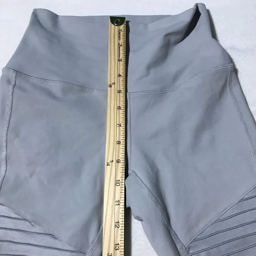 Alo high waisted S silver grey leggings mesh panels activewear athleisure  #3158